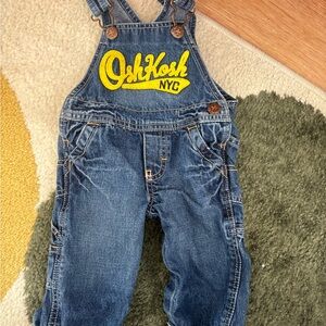 OshKosh B'gosh Denim Overalls with Yellow Logo